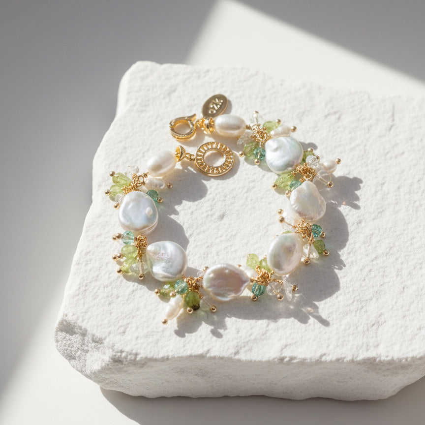 Baroque Pearl & Peridot Bracelet