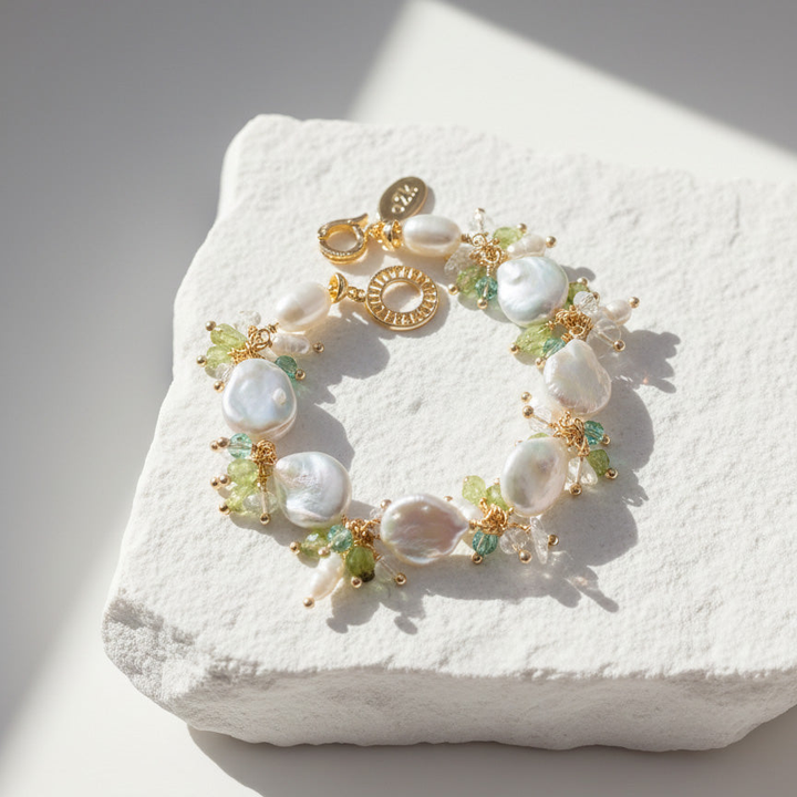 Baroque Pearl &amp; Peridot Bracelet
