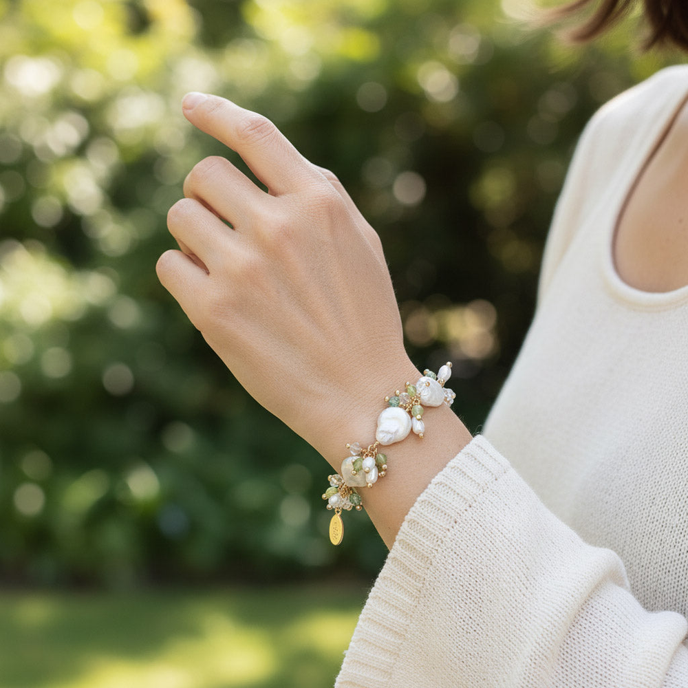 Baroque Pearl & Peridot Bracelet
