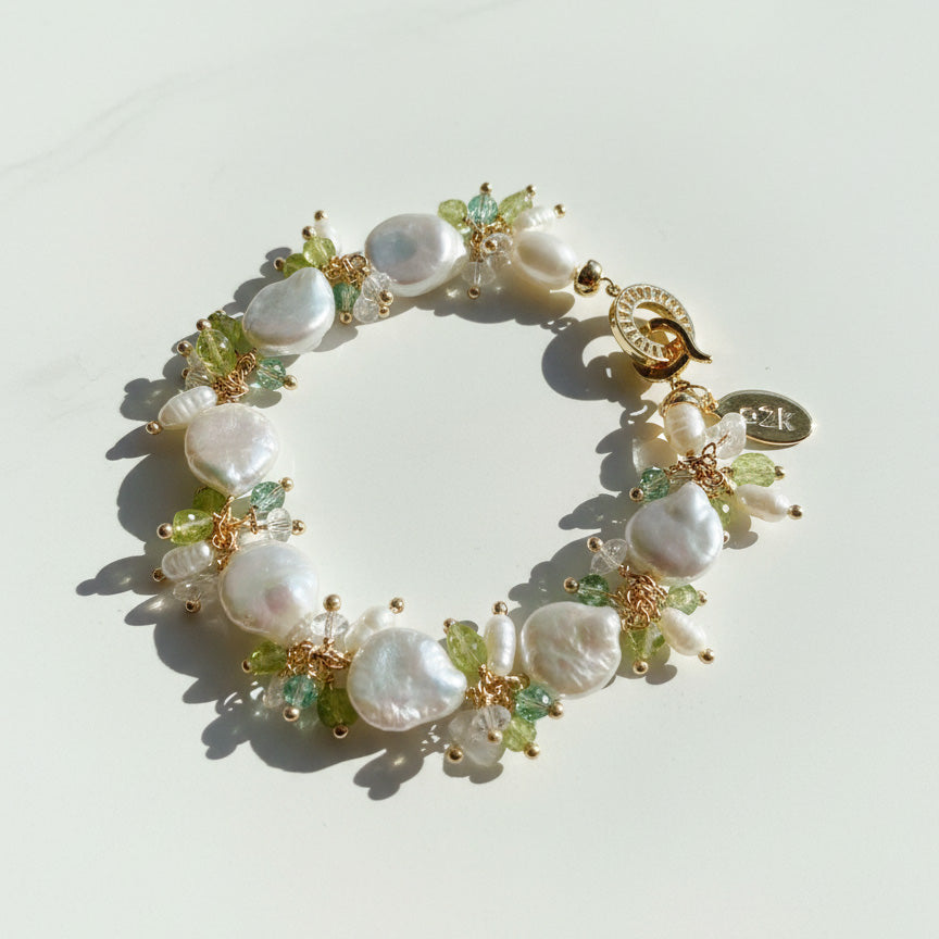 Baroque Pearl &amp; Peridot Bracelet