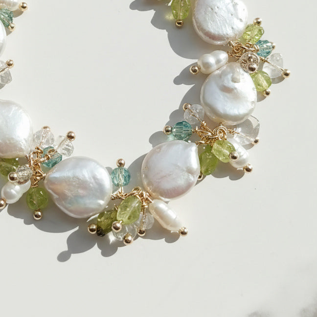 Baroque Pearl &amp; Peridot Bracelet
