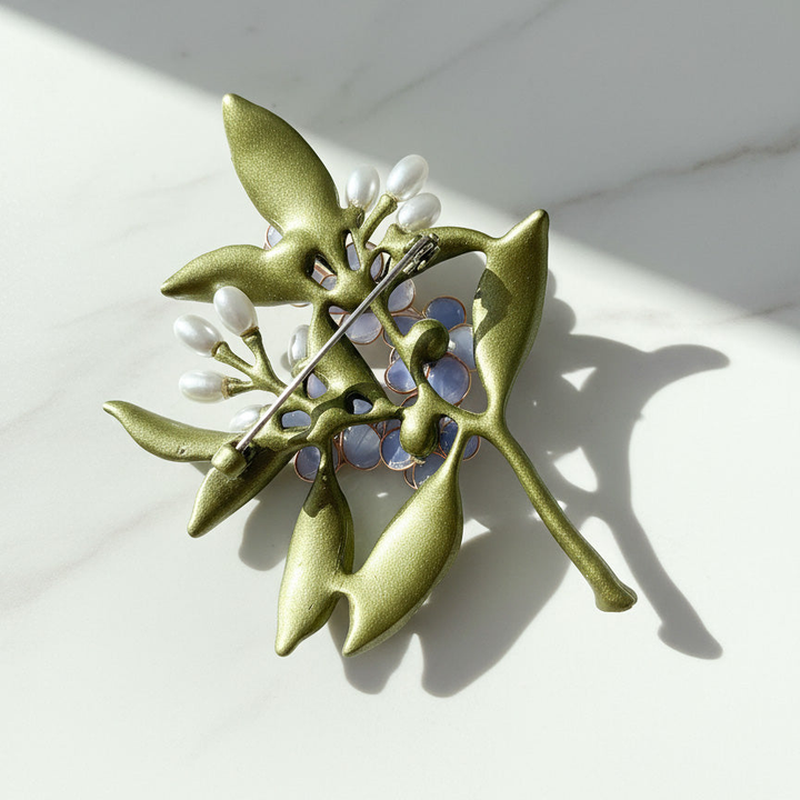 Blue Forget-Me-Not Flower Brooch