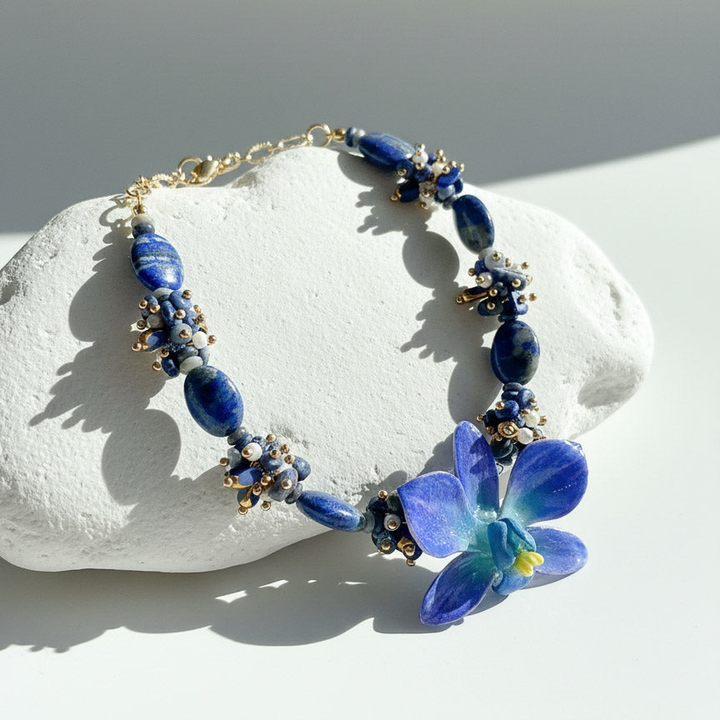 Blue Orchid Statement Necklace