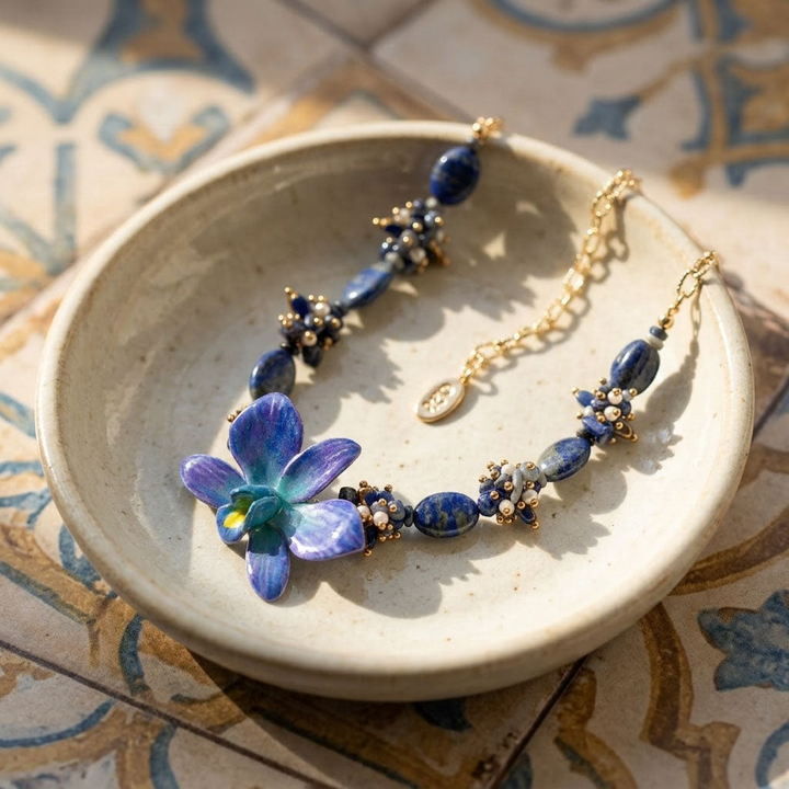 Blue Orchid Statement Necklace