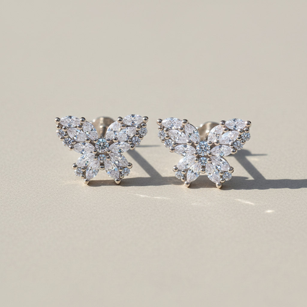 Butterfly Moissanite Stud Earrings