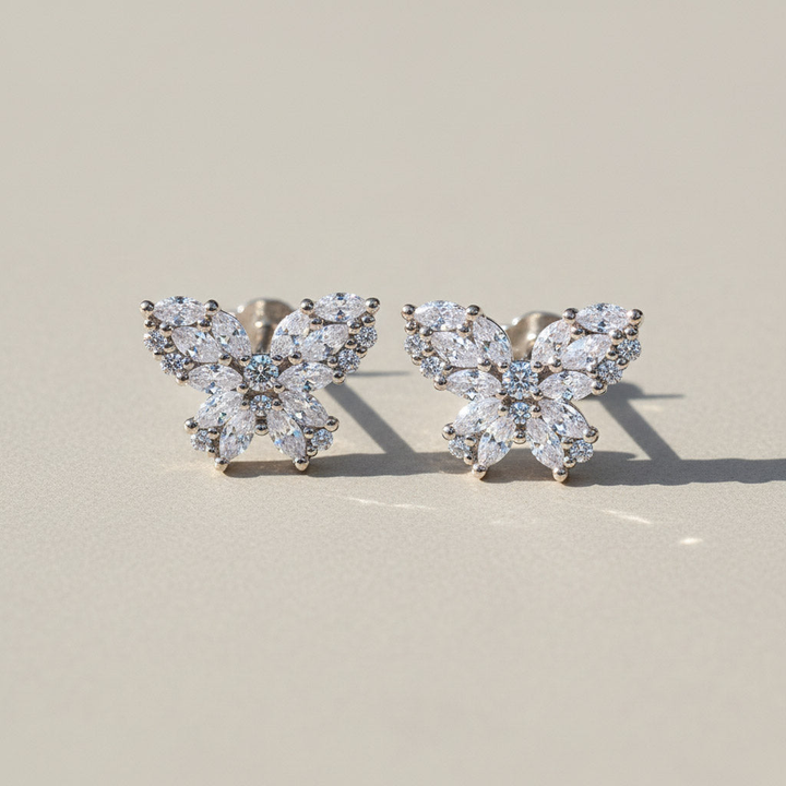 Butterfly Moissanite Stud Earrings