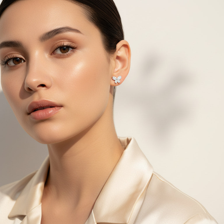 Butterfly Moissanite Stud Earrings