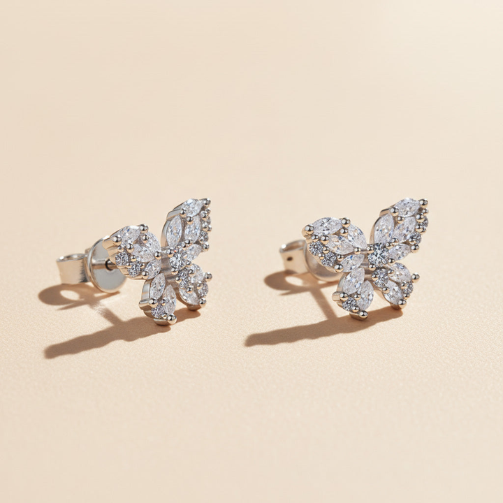Butterfly Moissanite Stud Earrings
