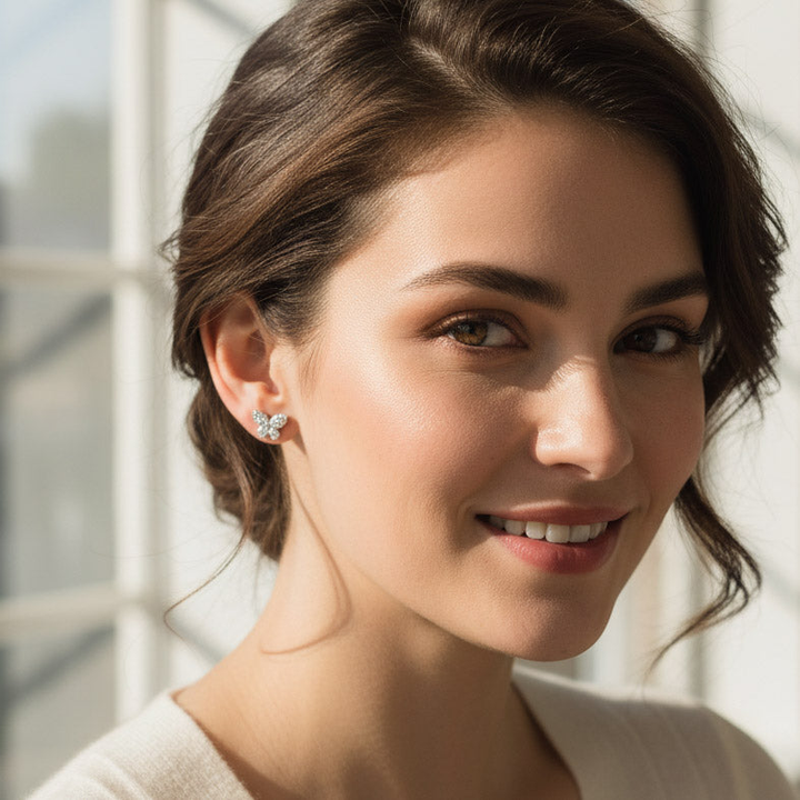 Butterfly Moissanite Stud Earrings