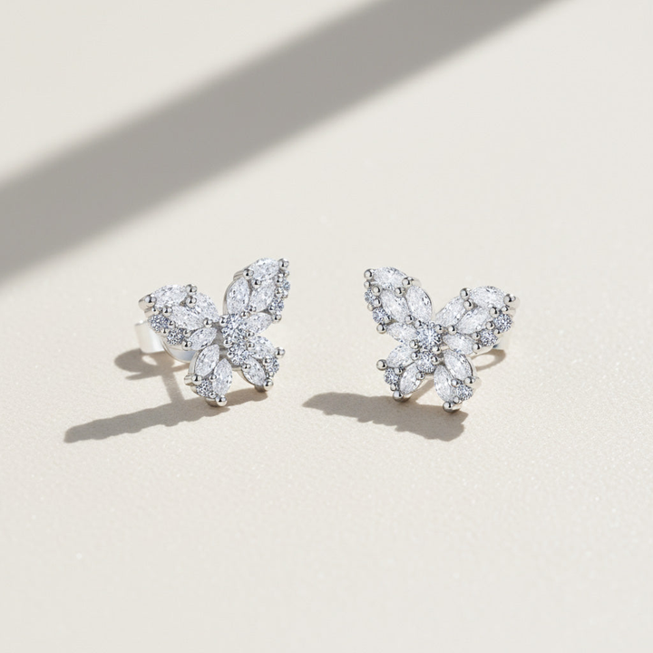 Butterfly Moissanite Stud Earrings