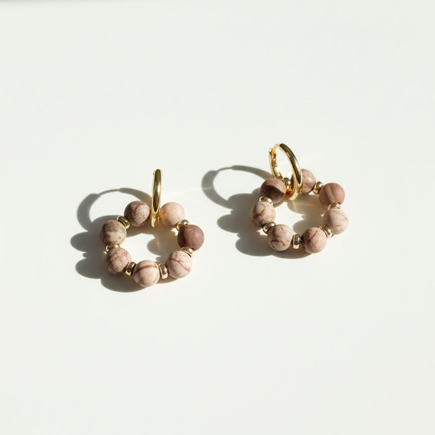 Cloisonné Garnet Convertible Earrings