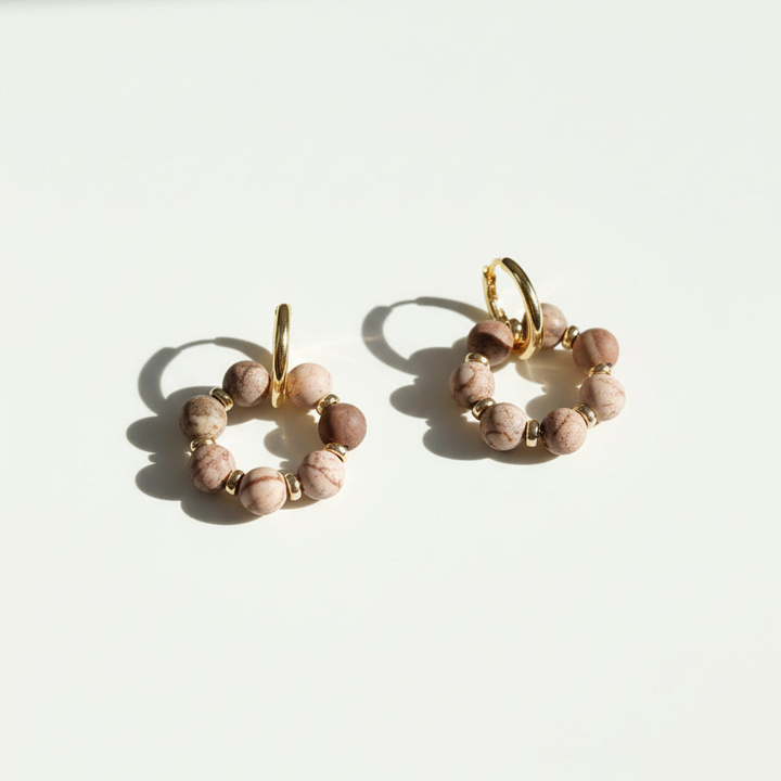 Cloisonné Garnet Convertible Earrings