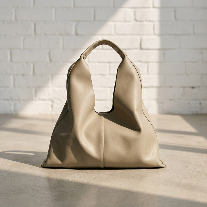 Soft Slouchy Leather Tote Bag with Pouch