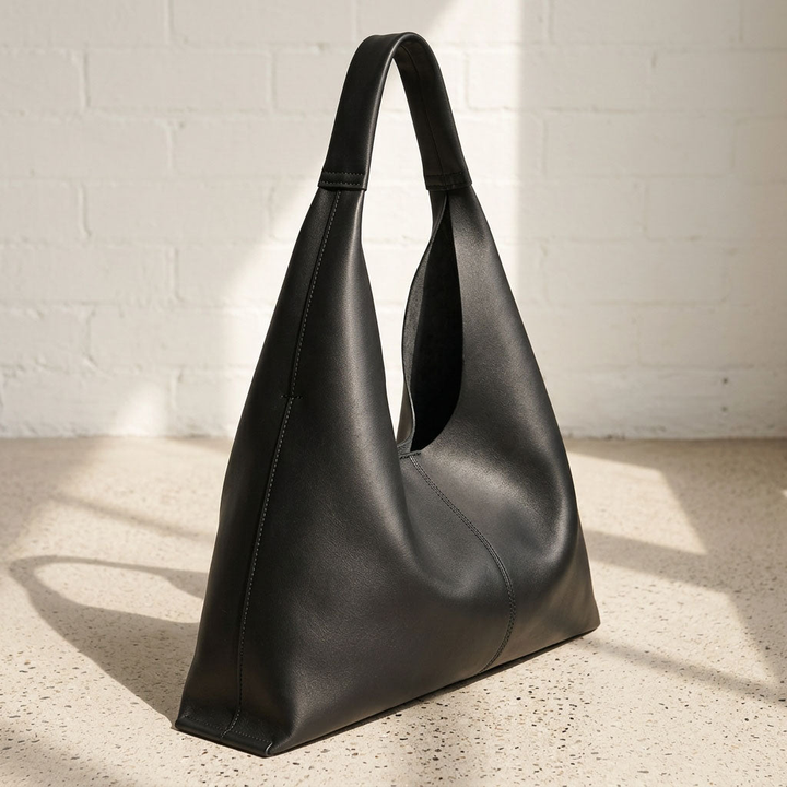 Soft Slouchy Leather Tote Bag with Pouch