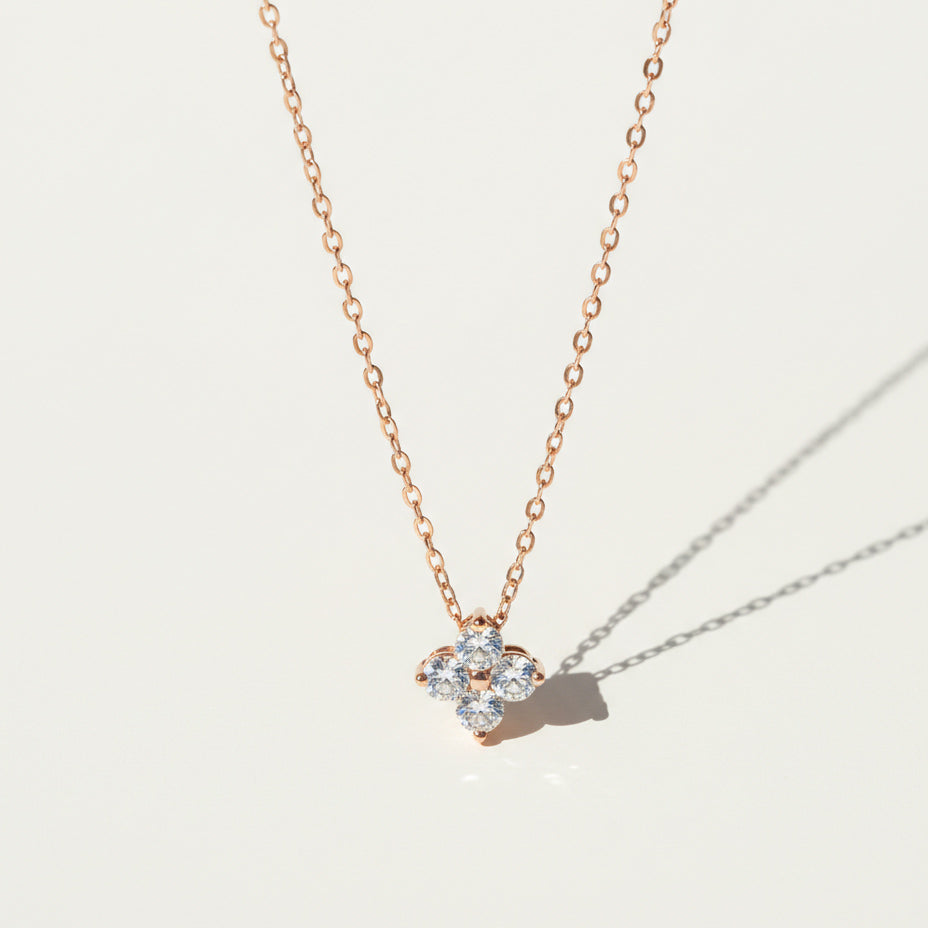 D/VVS1 Moissanite Flower Pendant Necklace