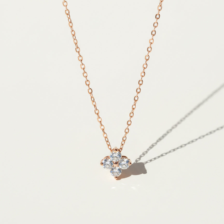 D/VVS1 Moissanite Flower Pendant Necklace