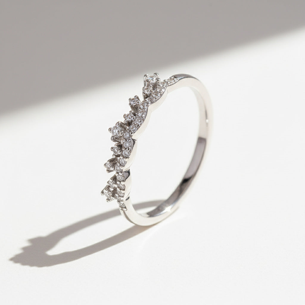 Dainty Moissanite Crown Stacking Ring