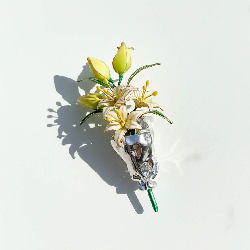 Handcrafted Floral Bouquet Brooch
