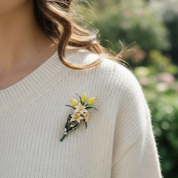 Handcrafted Floral Bouquet Brooch