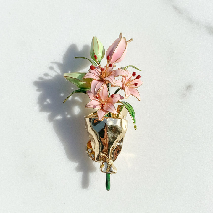 Handcrafted Floral Bouquet Brooch
