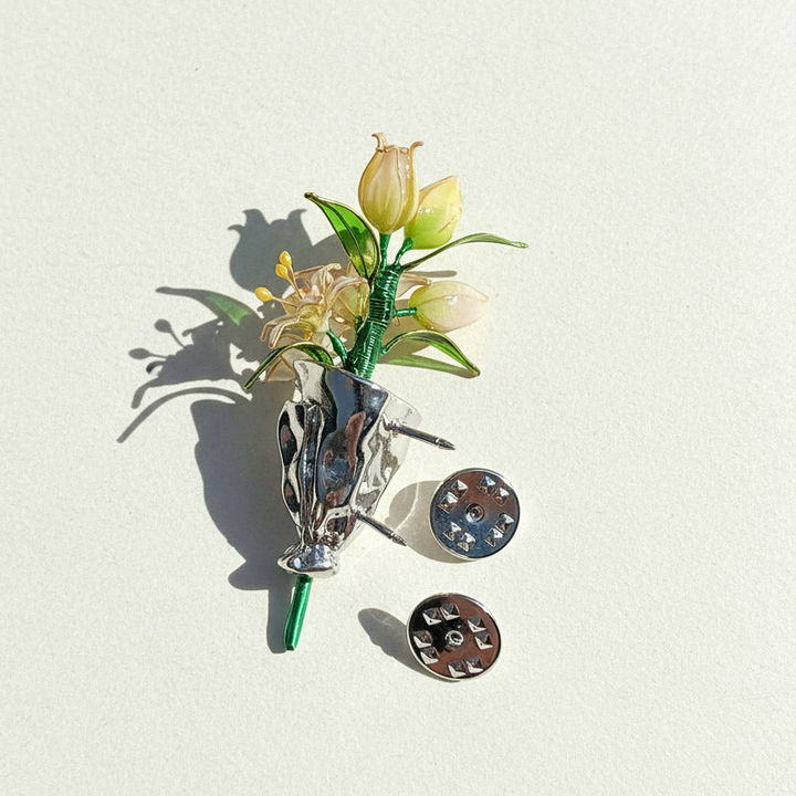 Handcrafted Floral Bouquet Brooch