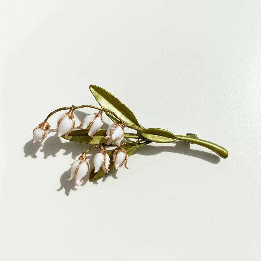 Handcrafted Lily of the Valley Resin Flower Brooch