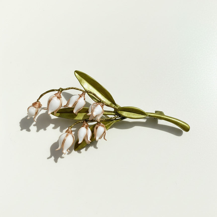 Handcrafted Lily of the Valley Resin Flower Brooch