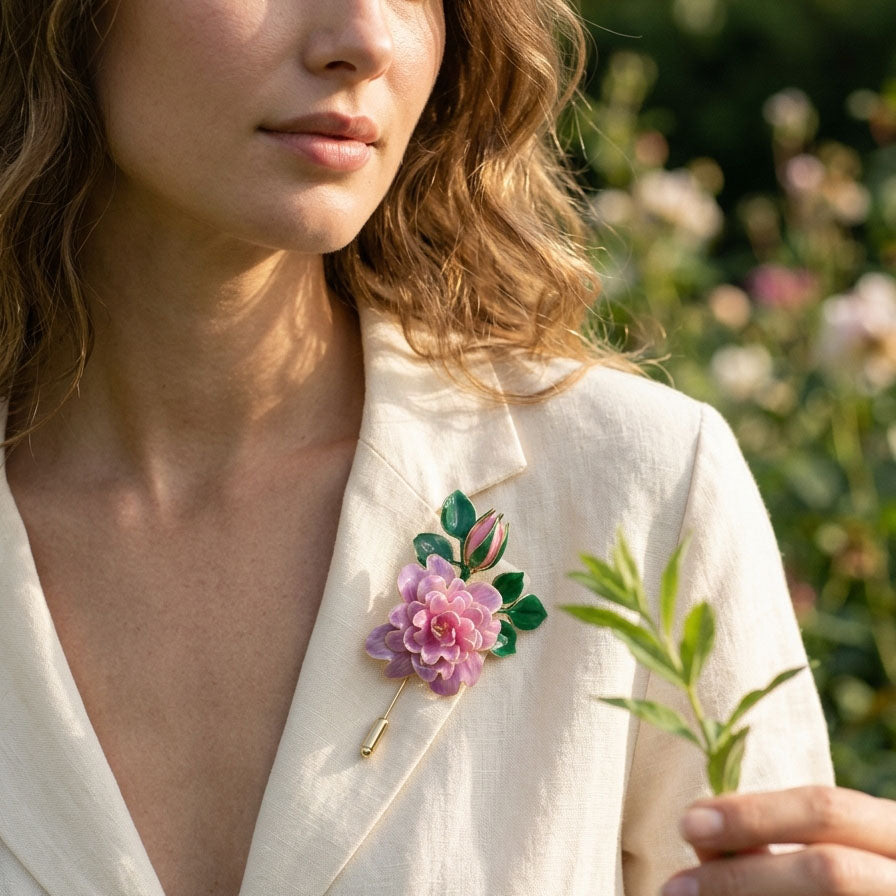 Handcrafted Floral Brooch Pin