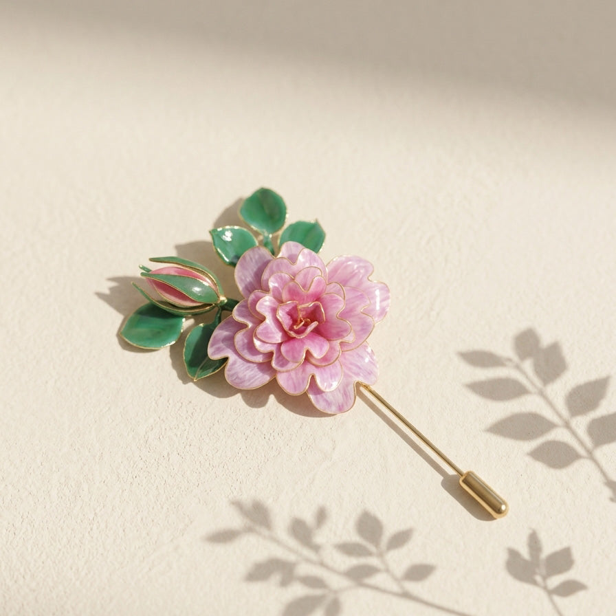 Handcrafted Floral Brooch Pin