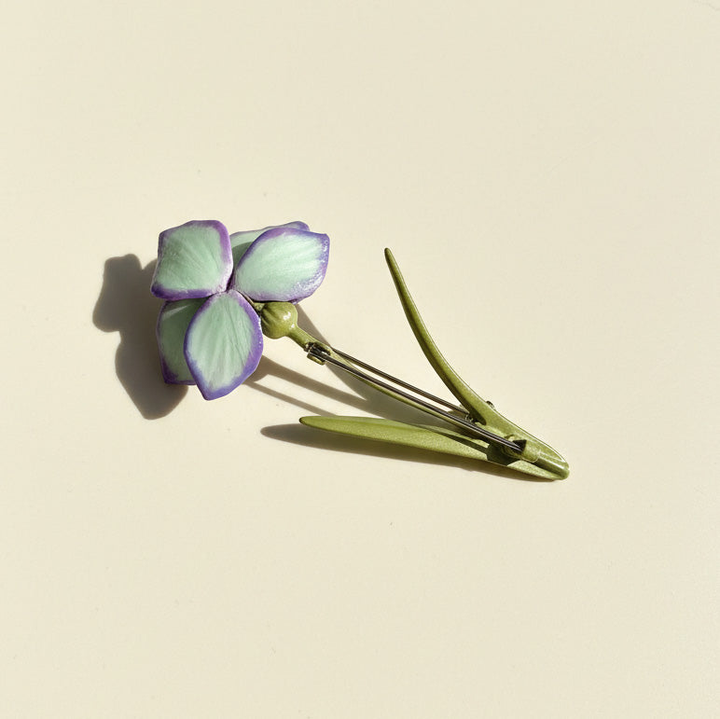 Handcrafted Purple Floral Resin Brooch