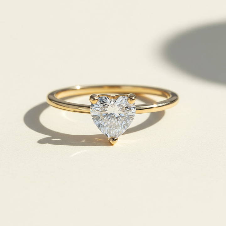 Heart Moissanite Solitaire Ring
