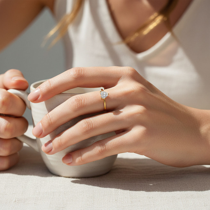 Heart Moissanite Solitaire Ring