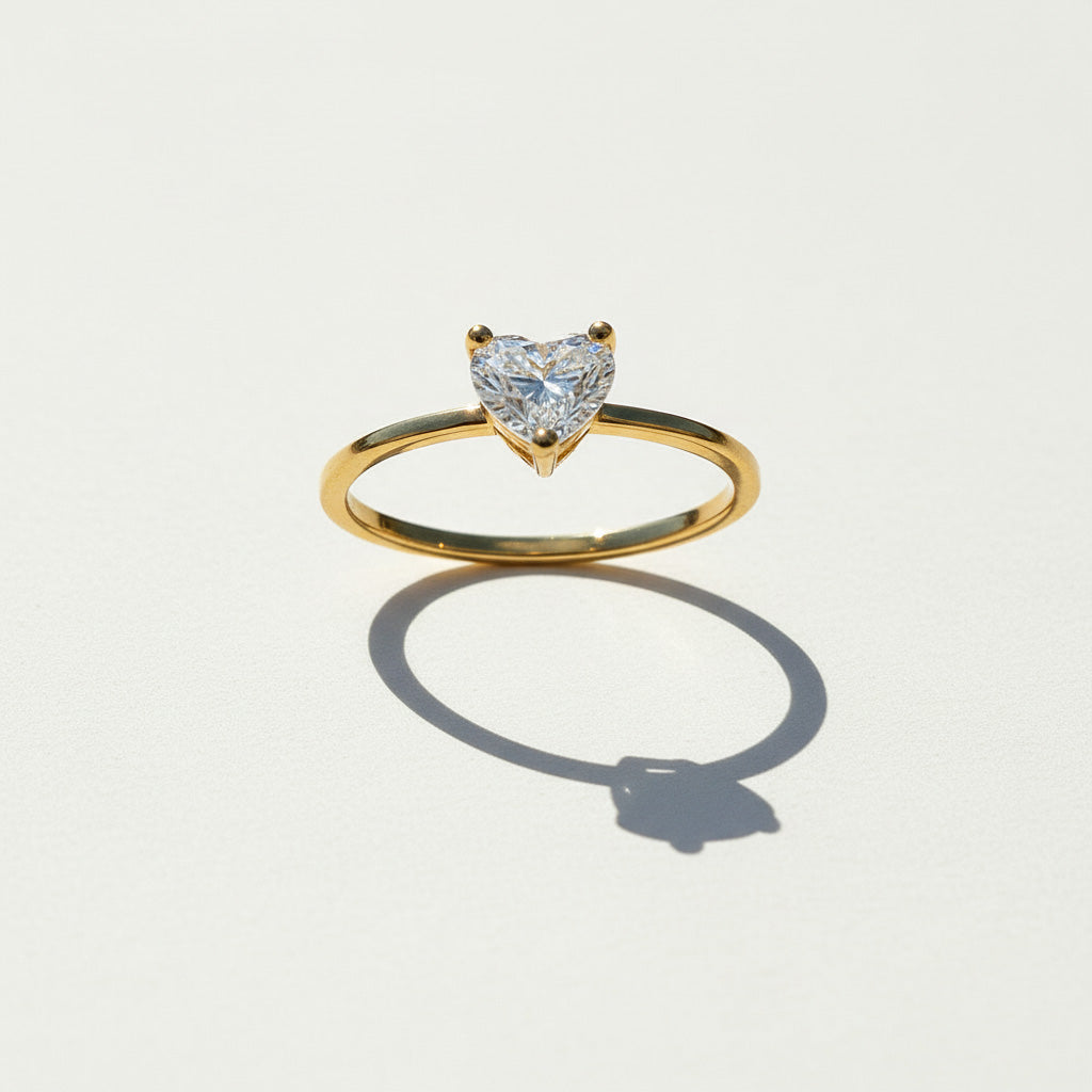 Heart Moissanite Solitaire Ring