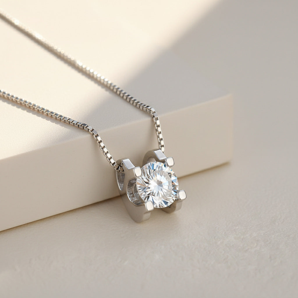 Lab-Grown Diamond Solitaire Necklace 1ct / 2ct