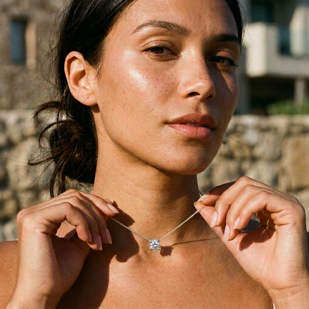 Lab-Grown Diamond Solitaire Necklace 1ct / 2ct
