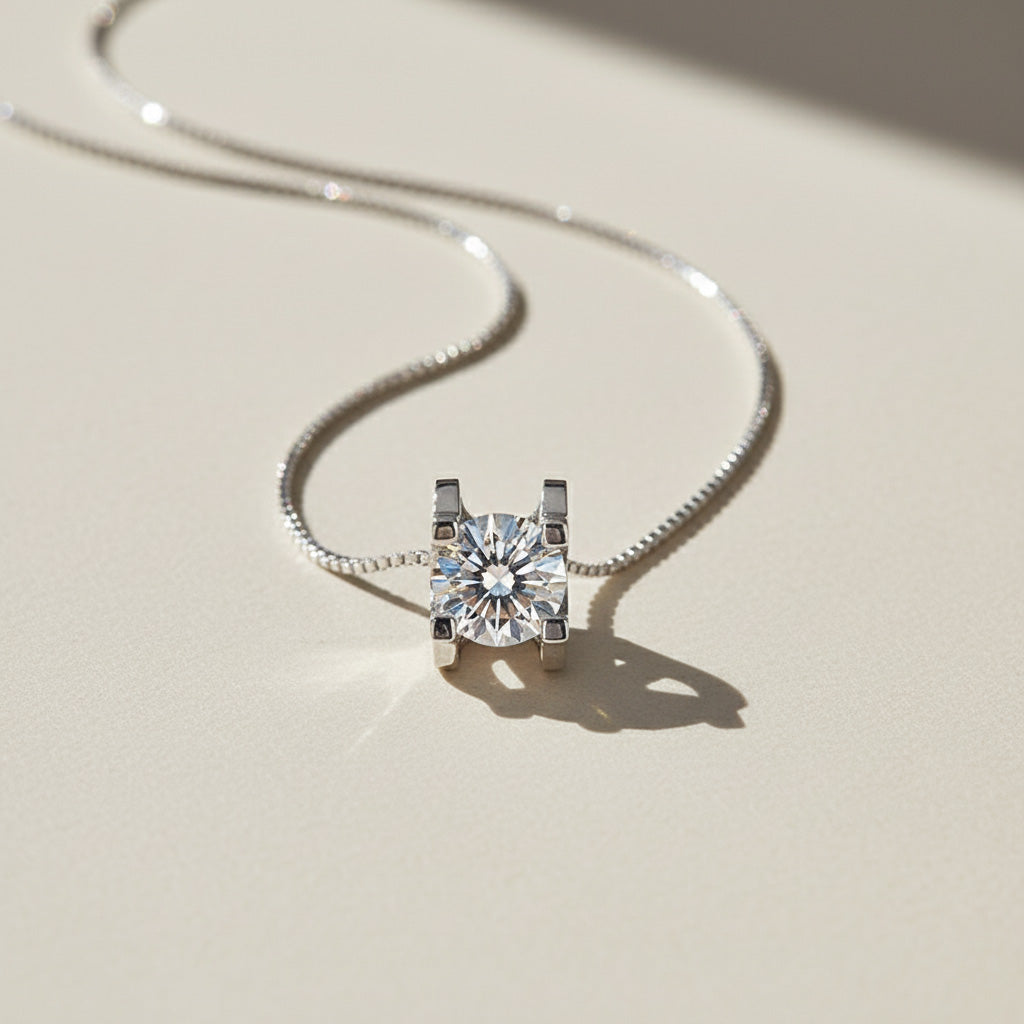 Lab-Grown Diamond Solitaire Necklace 1ct / 2ct