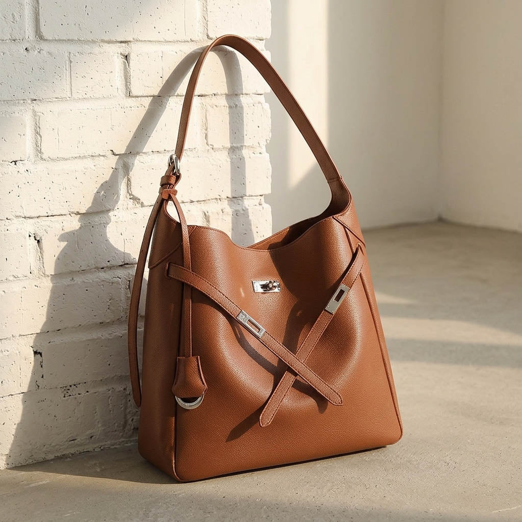Leather Hobo Shoulder Bag
