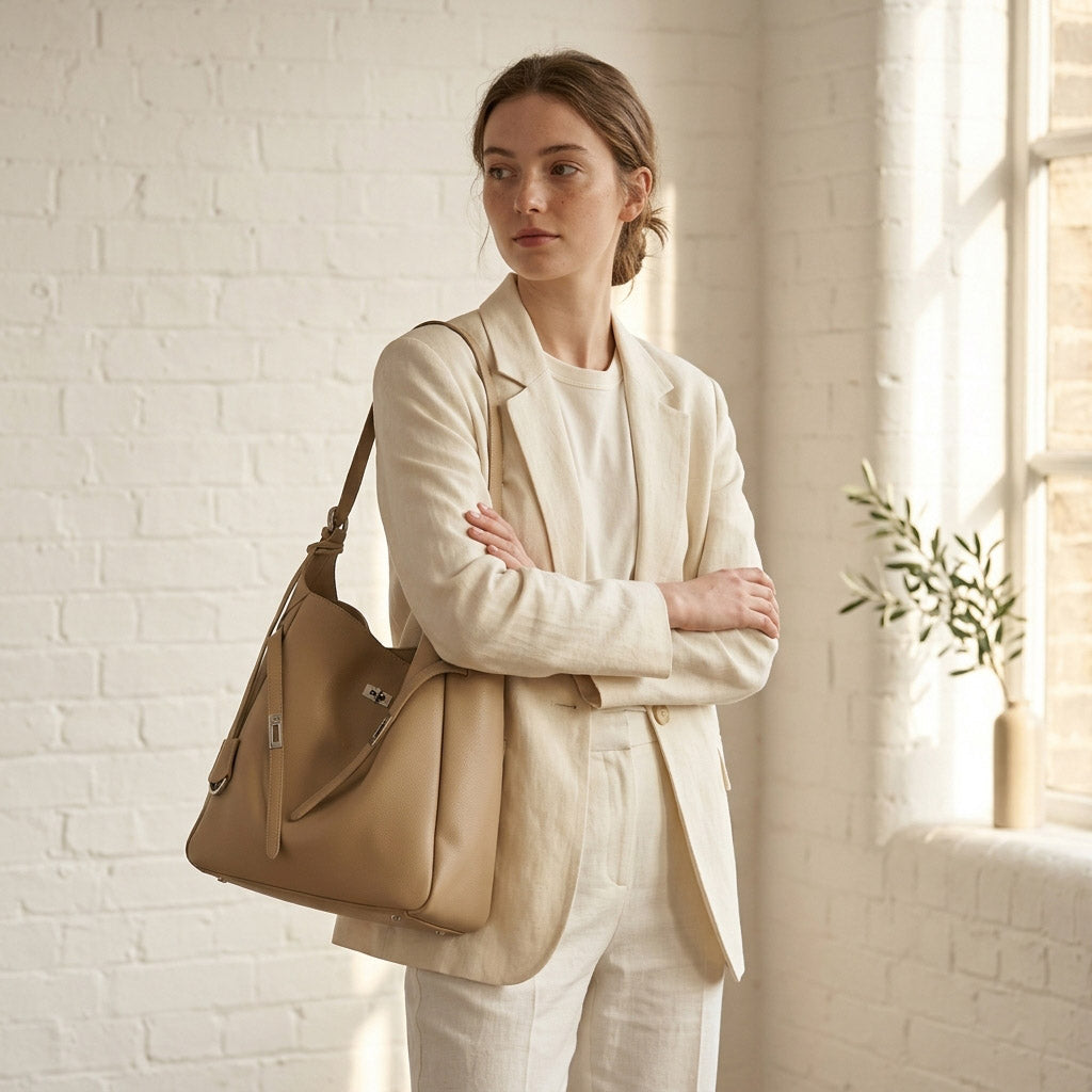 Leather Hobo Shoulder Bag