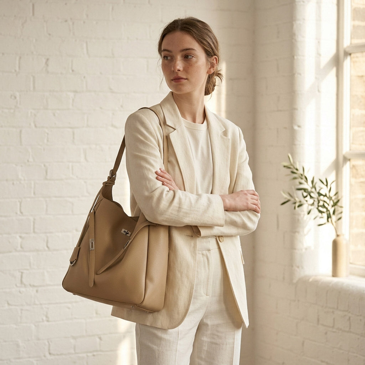 Leather Hobo Shoulder Bag