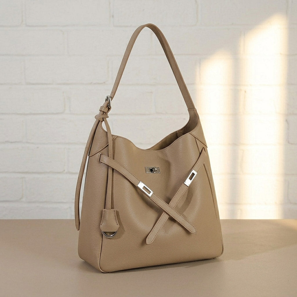 Leather Hobo Shoulder Bag