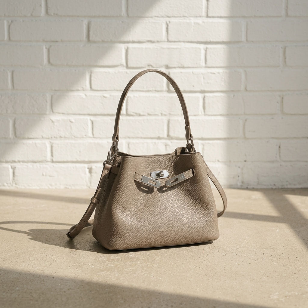 Mini Leather Top Handle Bag Crossbody Strap