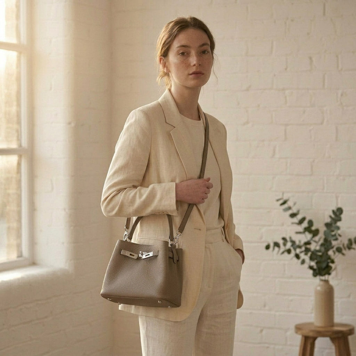 Mini Leather Top Handle Bag Crossbody Strap