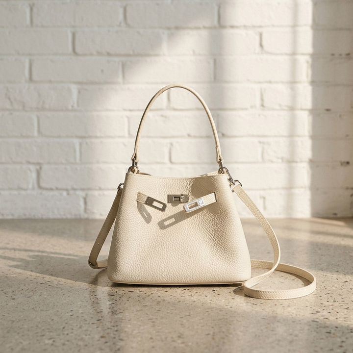 Mini Leather Top Handle Bag Crossbody Strap