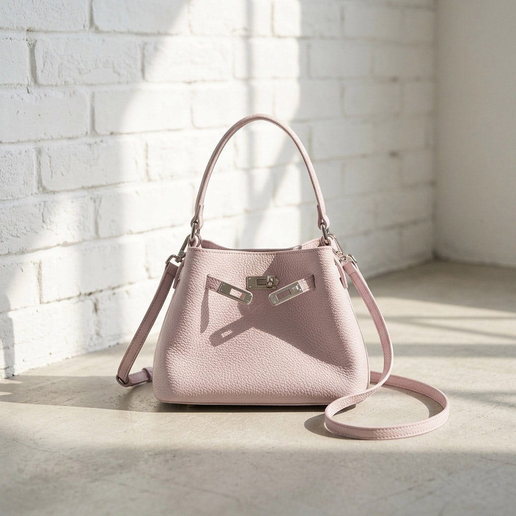 Mini Leather Top Handle Bag Crossbody Strap