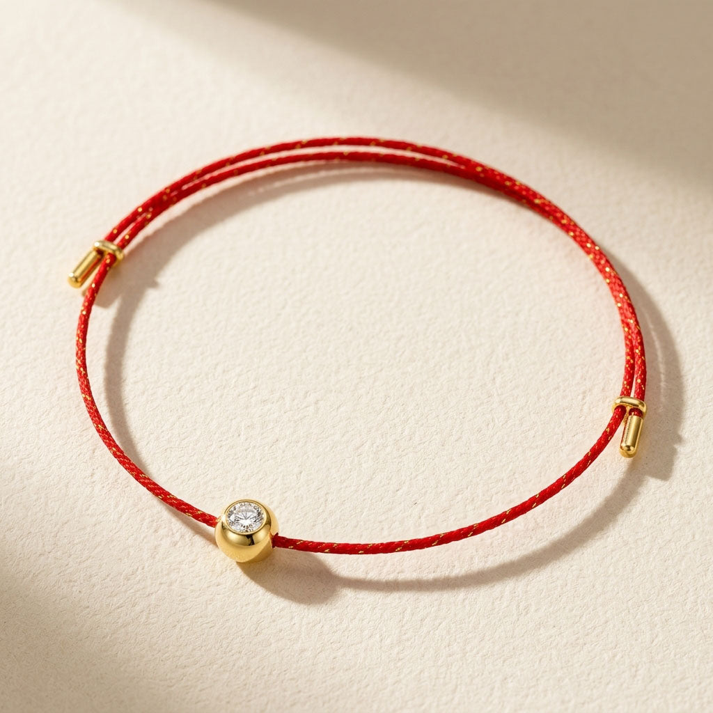 Moissanite Cord Bracelet 0.3ct | Adjustable Minimal