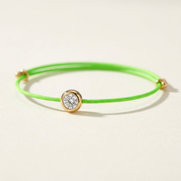 Moissanite Cord Bracelet 0.3ct | Adjustable Minimal