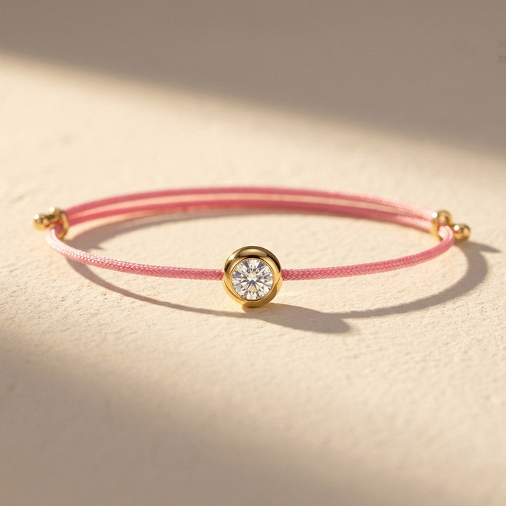 Moissanite Cord Bracelet 0.3ct | Adjustable Minimal