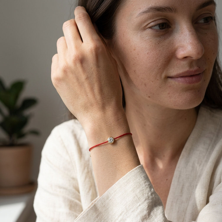 Moissanite Cord Bracelet 0.3ct | Adjustable Minimal