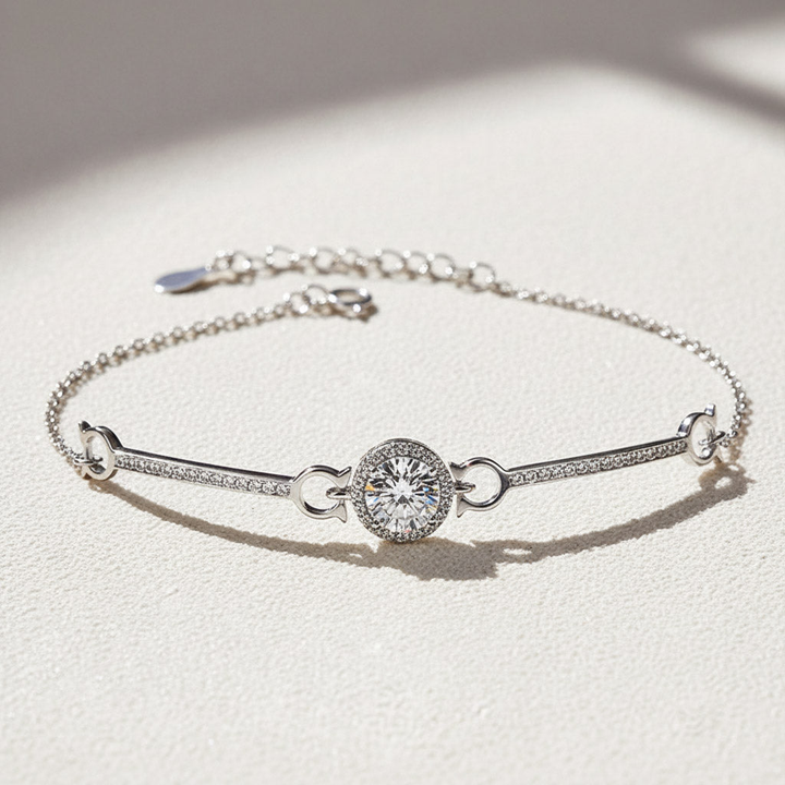 Moissanite Halo Bracelet 1ct