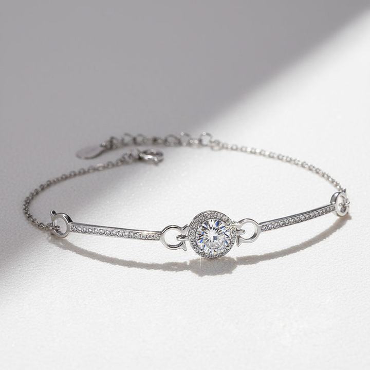 Moissanite Halo Bracelet 1ct